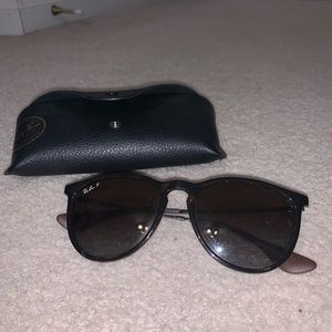 Ray Ban polarized turtle frame sunglasses w/ case